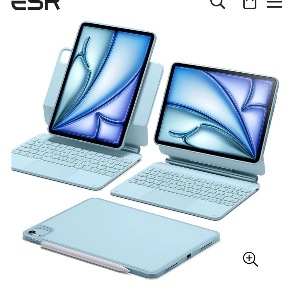 Brand New ESR Bluetooth Magnetic Keyboard Case 360 For iPad Air 13 2024